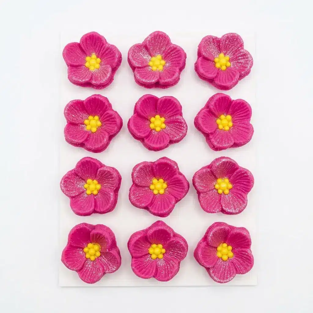 Flor No Me Olvides de azúcar para decoración de repostería y pasteles.