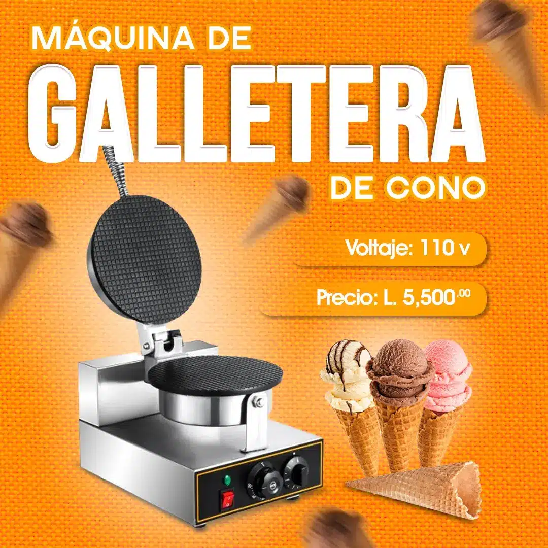 Máquina galletera de cono para helados en Cosquisa Honduras