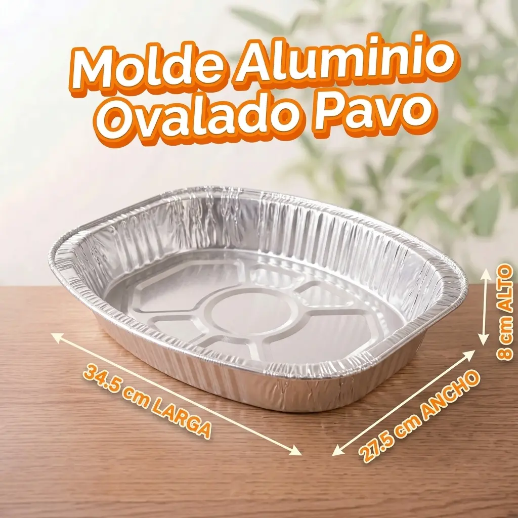Molde de aluminio ovalado con diseño de pavo en Honduras | Cosquisa.