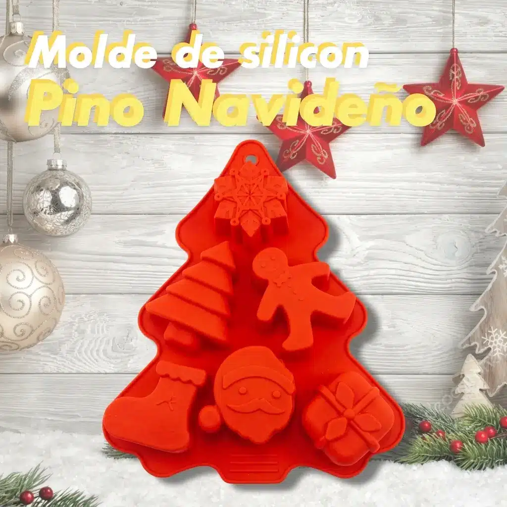 Molde de silicón de pino navideño para repostería | Cosquisa