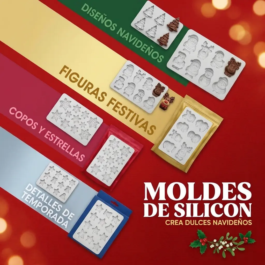 moldes de silicon navideños