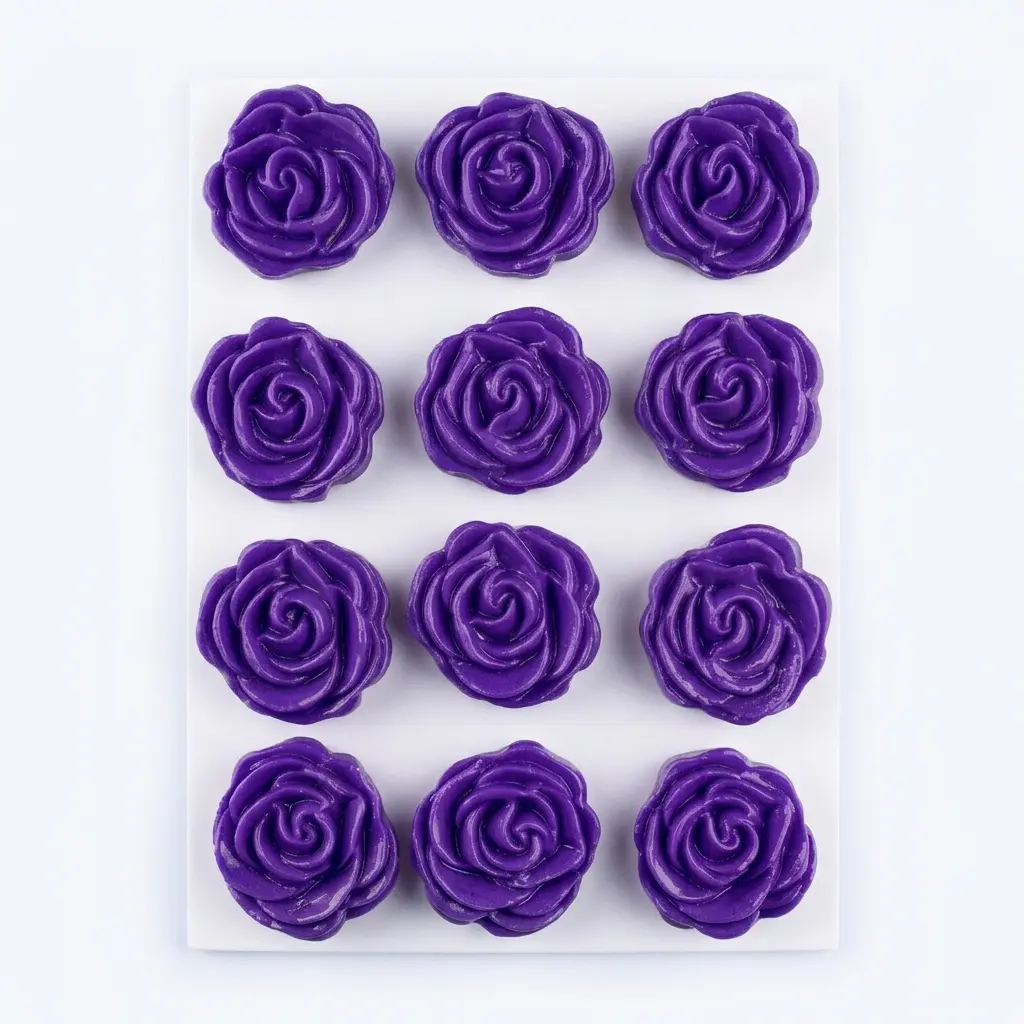 Rosas planas de azúcar para decoración de repostería