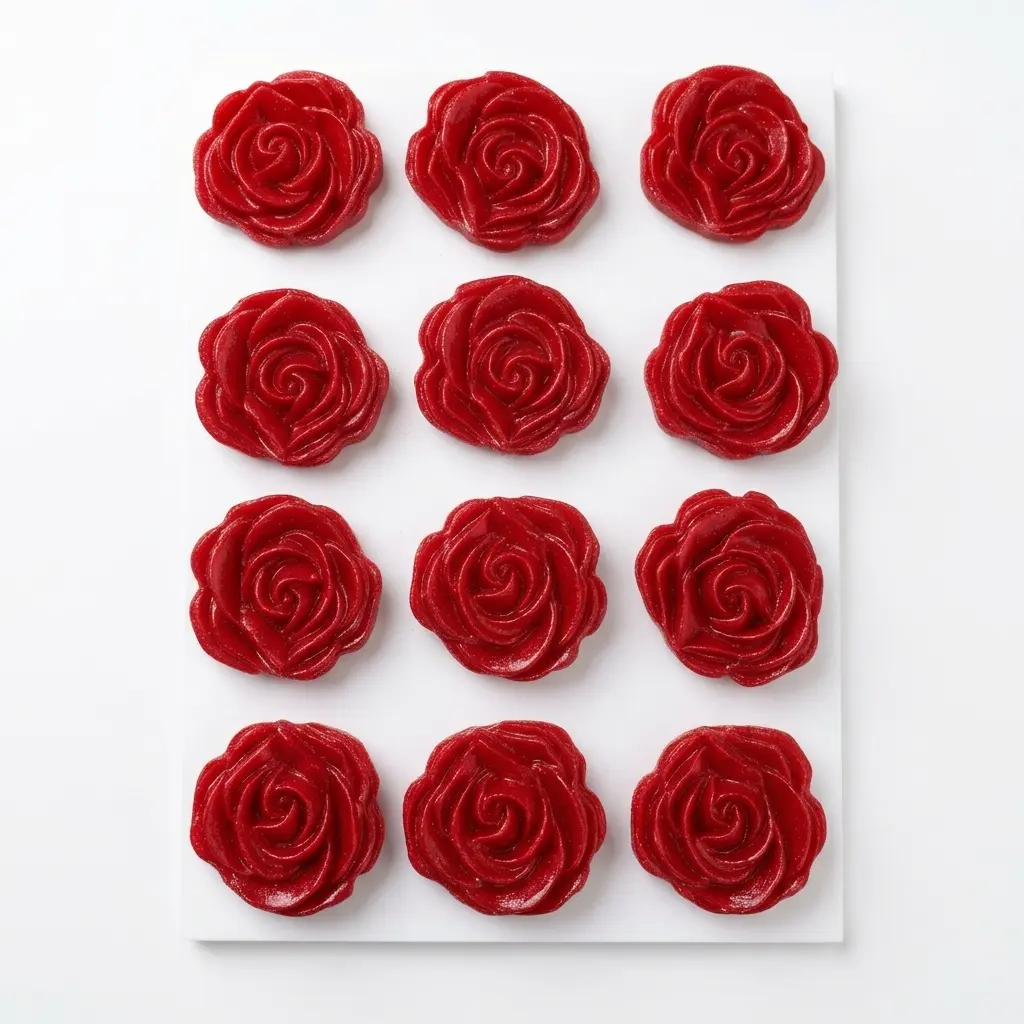 Rosas planas de azúcar para decoración de repostería