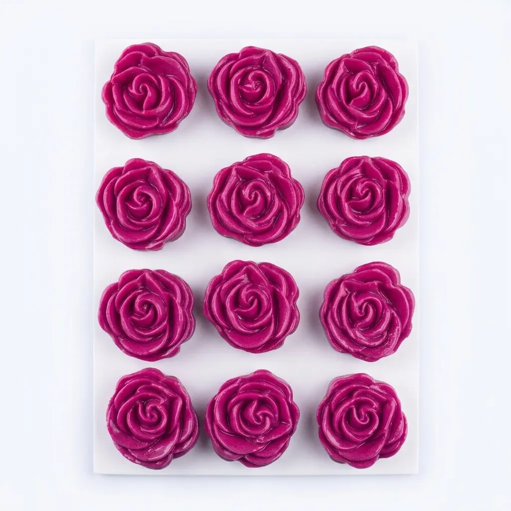 Rosas planas de azúcar para decoración de repostería