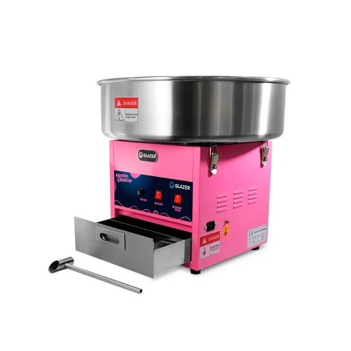 Máquina de algodón de azúcar profesional lista para preparar algodones de azúcar esponjosos.